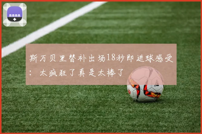 斯万贝里替补出场18秒即进球感受：太疯狂了真是太棒了